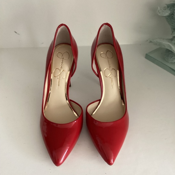 NEW Jessica Simpson Women's Prizma Red Pointed Toe D'Orsay Heels Size 36.5 US 6 - Picture 3 of 11